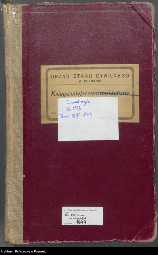 Obraz 2 z jednostki "Księga miejscowa małżeństw tom IV [Rejestr główny małżeństw]"