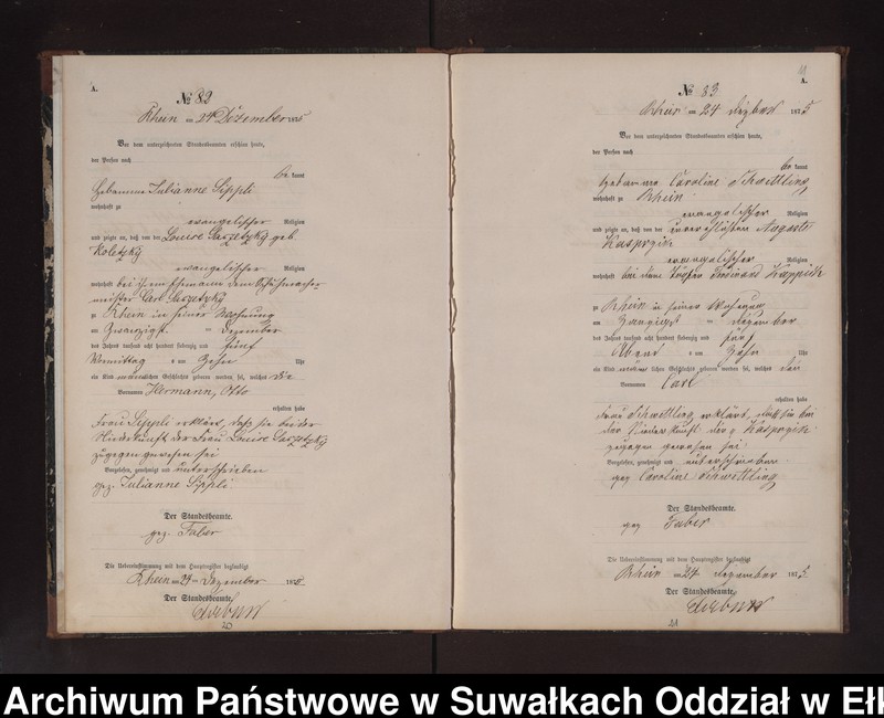 image.from.unit.number "Geburts-Neben-Register des Preussischen Standes-Amtes Rhein Kreis Lötzen"