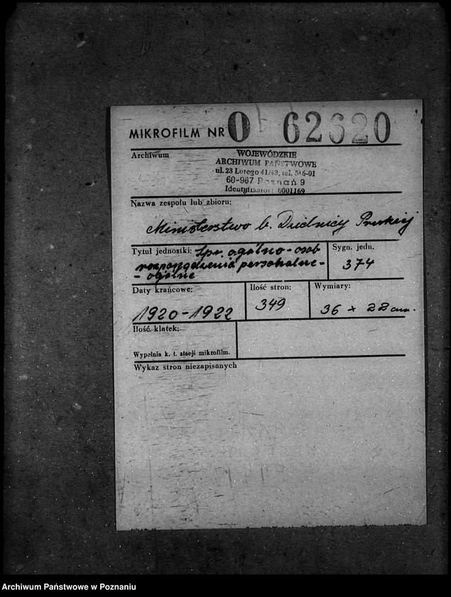 Obraz 2 z jednostki "Sprawy ogólno - osobowe. Rozporządzenia personalne ogólne"