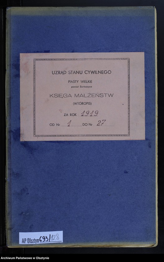image.from.unit.number "Heiraths-Neben-Register Nr 1 - 27 [ Księga małżeństw - wtóropis ]"