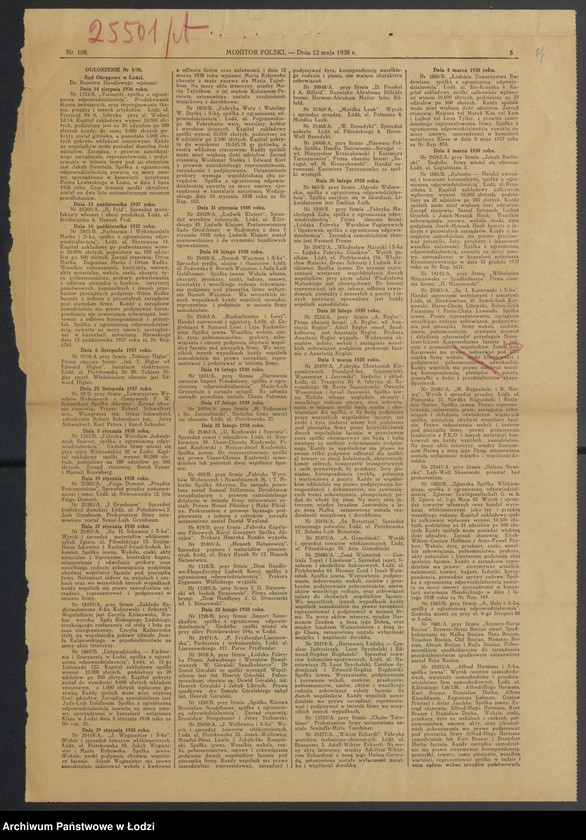 Obraz 17 z jednostki "Izrael Alie Izbicki, Icek Dawid Dembiński, Szulem Mendel Luel- wyrób i sprzedaż manufaktury"