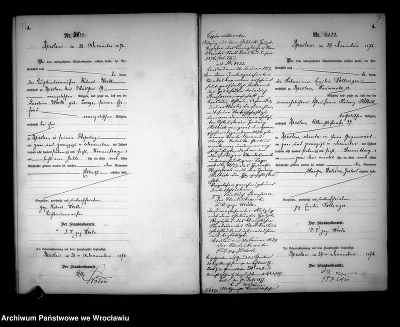 image.from.unit.number "Geburts-Neben-Register Breslau I 1876 Band 9"