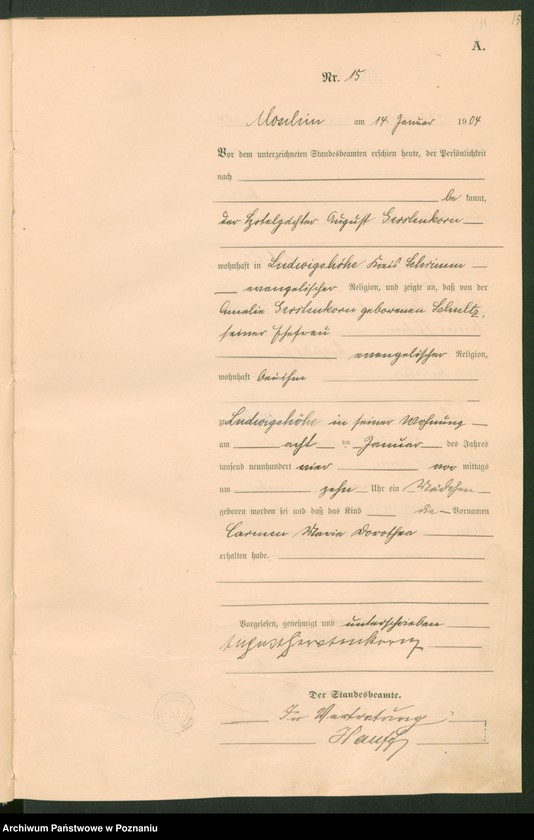 Obraz 18 z jednostki "Księga urodzeń"