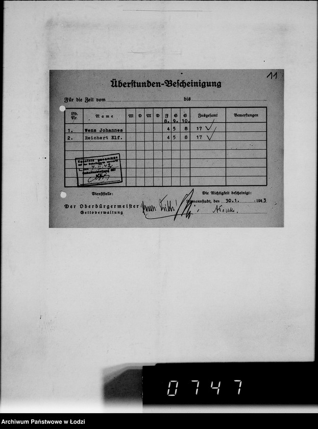 Obraz 15 z jednostki "Überstunden"