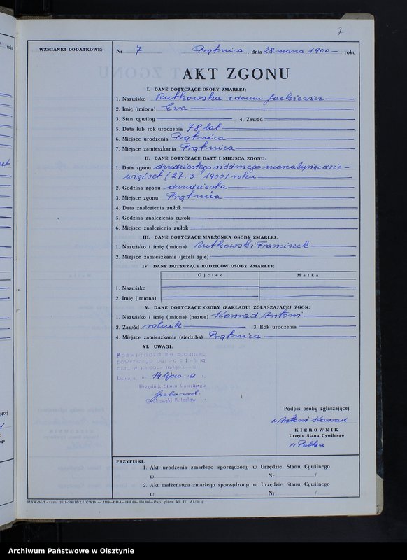 image.from.unit.number "Księga akt zgonu Nr 1 - 19, 1 - 25, 1-31, 1-35, 1-13, 1-22, 1-33; /przepisana w języku polskim z oryginału niemieckiego w dniach 14.07.1961 - 18.07.1961/"