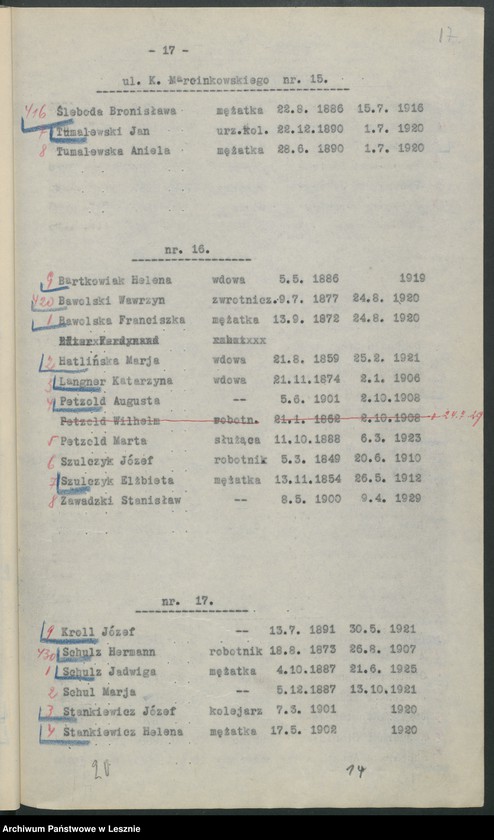 Obraz 20 z jednostki "[Obwód X - głosuje w Szkole Powszechnej Pomocniczej /listy wyborców/]"