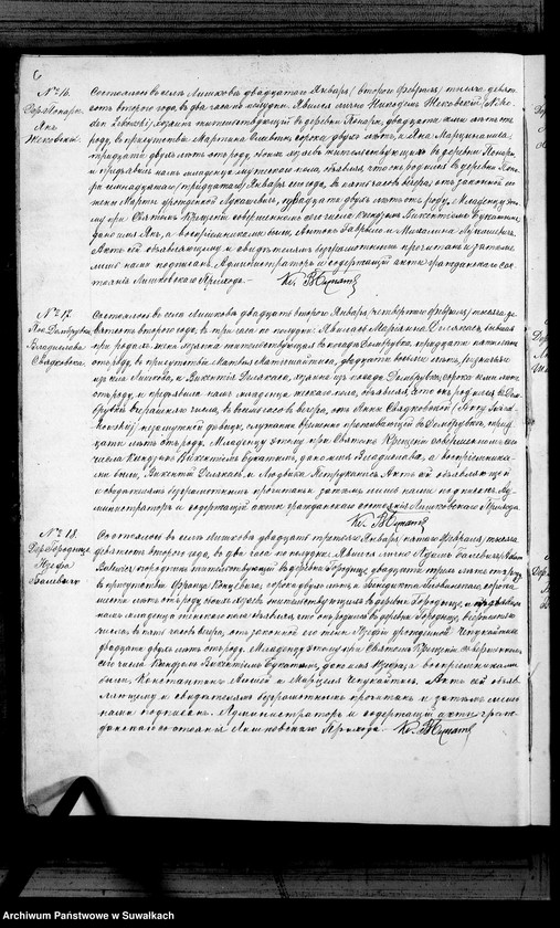 Obraz 9 z jednostki "Duplikat aktov graždnskago sostojanija Liškovskago Rimsko- Katoličeskago Prichoda o roždenij, brakosočetanij i smerti za 1902 god"