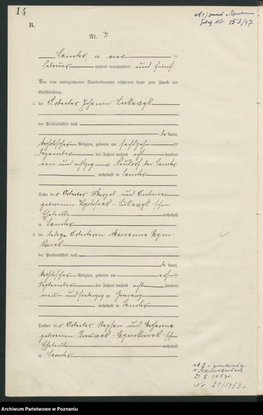 Obraz 16 z jednostki "Heirats-Haupt-Register"
