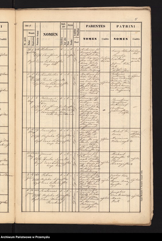 image.from.unit.number "[Kopie metryki urodzeń w parafii Cieszanów z lat 1864-1865]"