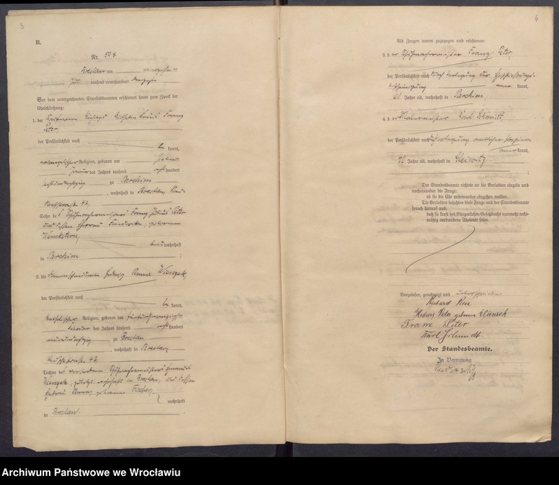 image.from.unit.number "Heiraths-Haupt-Register Breslau II 1913 Band 4"