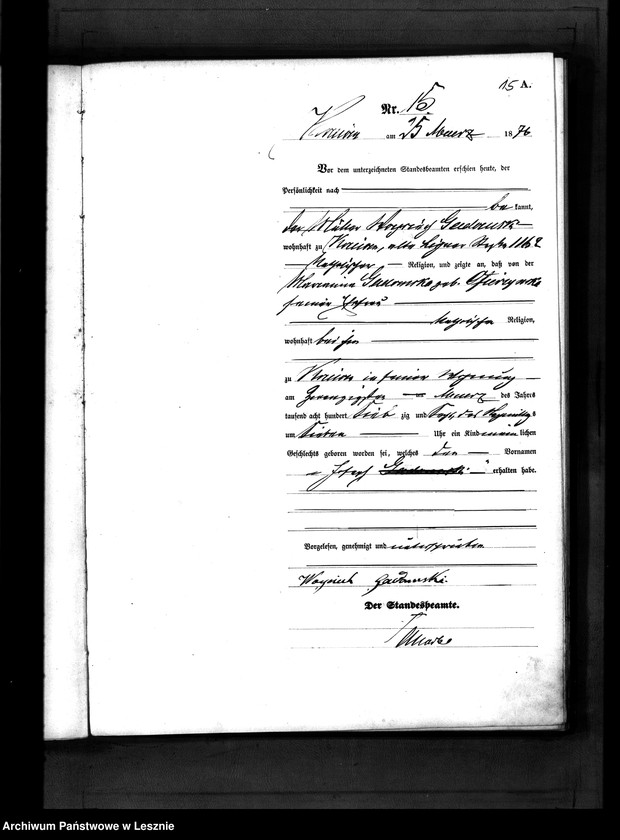 Obraz 18 z jednostki "[Księga urodzeń - miasto]"