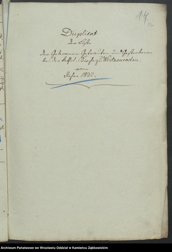 image.from.unit.number "Amtsgericht Schweidnitz Duplicate der Kirchenbücher der katholische Kirche zu Weizenrodau"