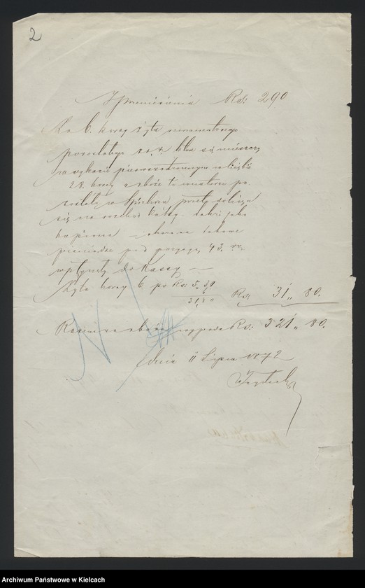 image.from.unit.number "Dowody rozchodu kasy dóbr Dalowice za 1872/73 r"