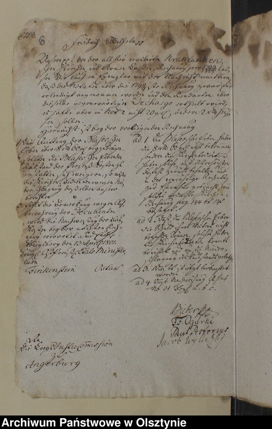 image.from.unit.number "Jahr Kirchen Rechnung der Kirchen zu Kruklanken aller Einnahme und Ausgabe wie auch Bau-Rechnung"