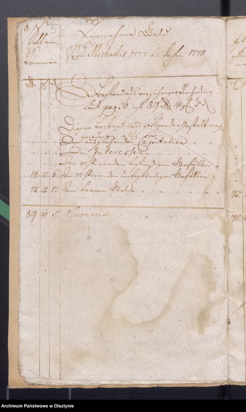 image.from.unit.number "Kobultische Kirchen Jahres Rechnung über Einnahme und Ausgabe Geld"