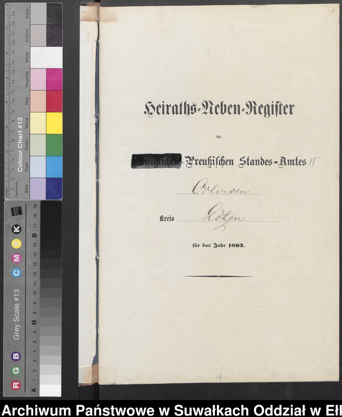 image.from.unit.number "Heiraths-Neben-Register des Preussischen Standes-Amtes Orlowen Kreis Lötzen"