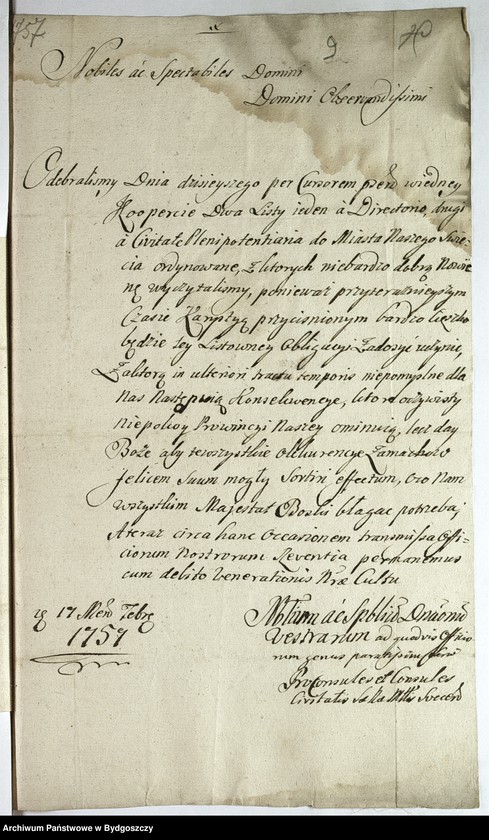 image.from.unit.number "Schriftwechsel der Stadt Neuenburg mit Schwetz"