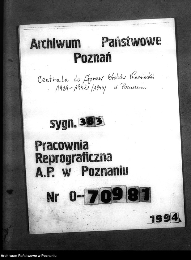 Obraz 1 z jednostki "Wykaz miejscowych Niemców, którzy zginęli w 1939 roku. Kreis Litzmannstadt (Łódź)"