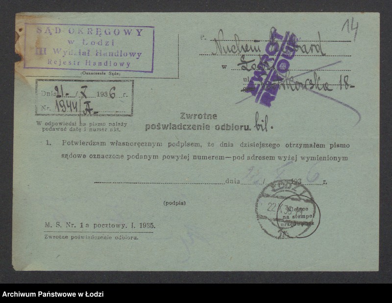 Obraz 16 z jednostki "Nuchem Gelbard - sprzedaż towarów manufakturowych"