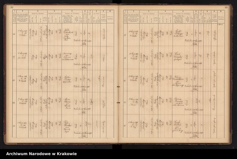 image.from.unit.number "Księga obejmująca wpisy wypadków śmierci Izraelitów w okręgu metrykalnym Krakowskim na rok 1892"