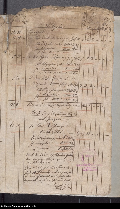 image.from.unit.number "Passenheimsche Stadt Kirchen Rechnung über Einnahme und Ausgabe"