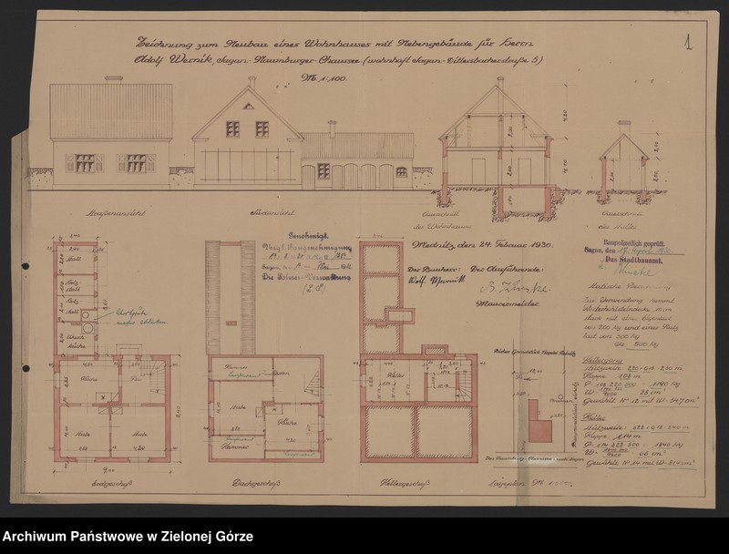 Obraz 4 z jednostki "Dittersbacherstrasse 5. Neubau eines Eohnhauses mit Nebengebäude. Adolf Wernik. "