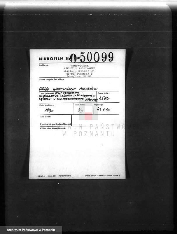 Obraz 2 z jednostki "Plan urządzenia gospodarstwa leśnego lasu majętności Łężeczki w powiecie międzychodzkim 1930-1939"