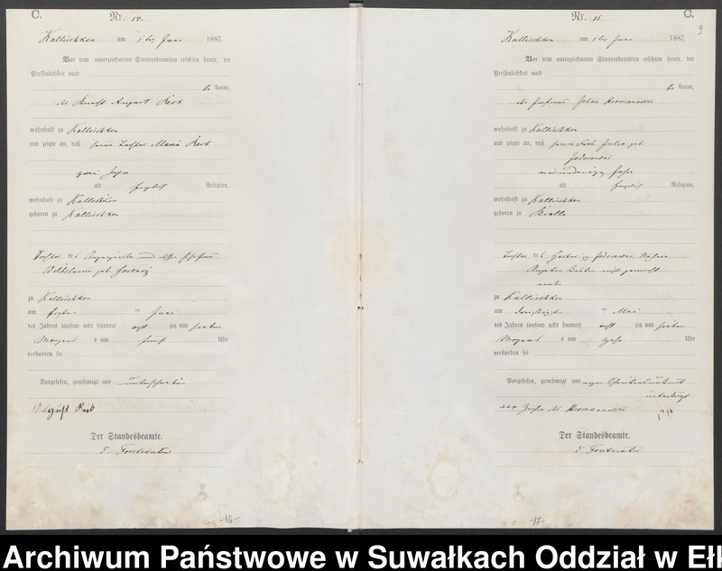 image.from.unit.number "Sterbe-Haupt-Register des Königlichen Preussischen Standes-Amtes Kallischken Kreis Johannisburg"