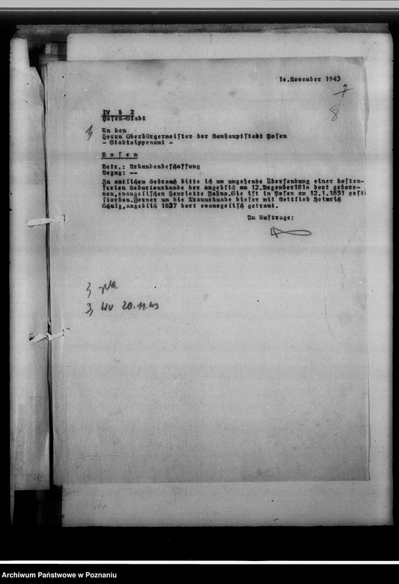 Obraz 13 z jednostki "[Korespondencja w sprawie ustalenia nazwisk, imion, pochodzenia przodków]"