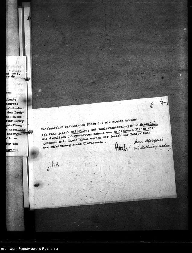 Obraz 10 z jednostki "Umbau des Reichsarchivs zu Posen"