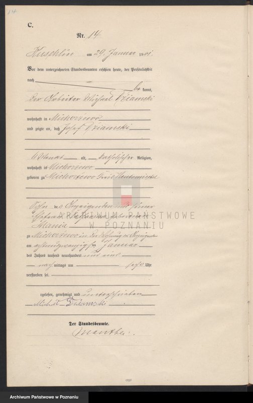 Obraz 17 z jednostki "Sterbe-Haupt-Register"