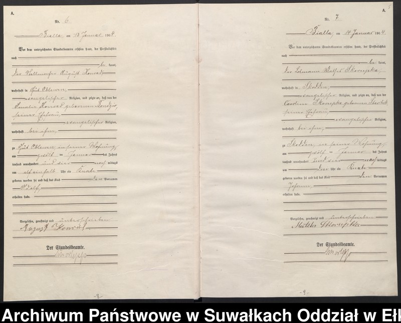 image.from.unit.number "Geburts-Haupt-Register des Königlichen Preussischen Standes-Amtes Bialla Kreis Johannisburg"