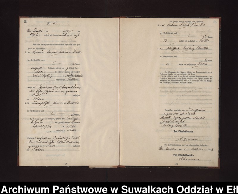 image.from.unit.number "Heiraths-Neben-Register des Preussischen Standes-Amtes Gross Konopken Kreis Loetzen"