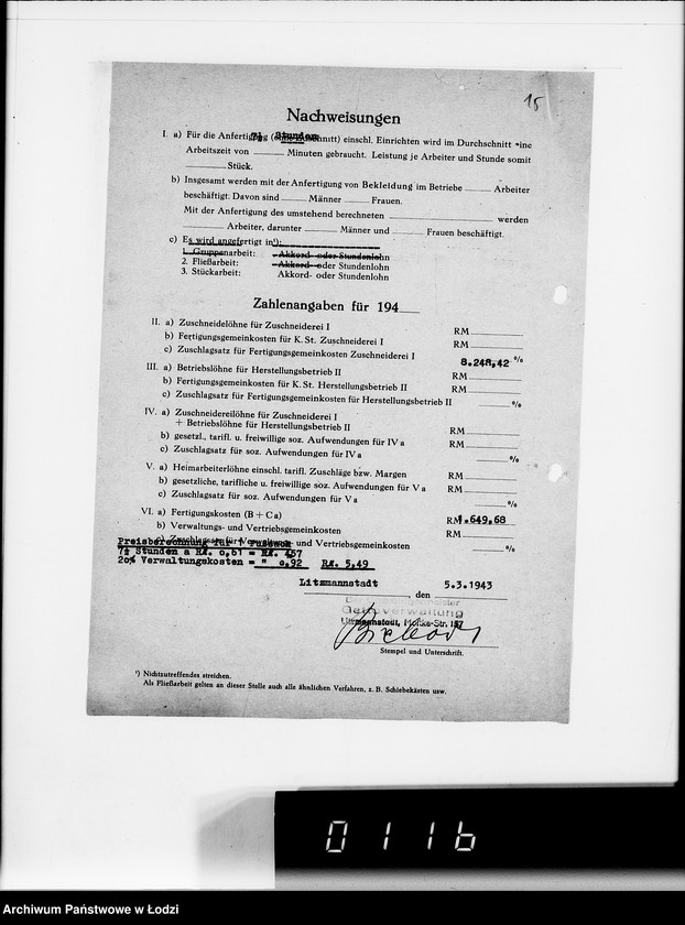 Obraz 19 z jednostki "444 Kriegsauftrag 13052/42 Winter 38 1803 St.Fusssäcke HBA Berlin II"