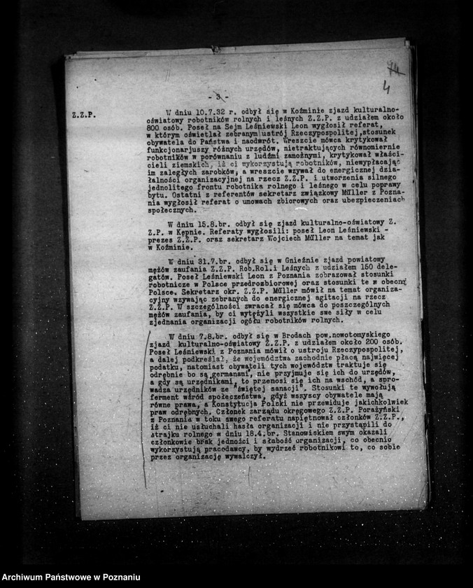 Obraz 9 z jednostki "Sprawozdania okresowe ze stanu bezpieczeństwa za miesiące lipiec grudzień 1933 r."