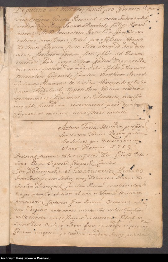 Obraz 5 z jednostki "Protocollon spectabilis officii consularis civitatis SRMtis Posnaniae ab anno Domini 1719 sub felicibus auspiciis nobilis Joannis Eyberle praesidentis civitatis eiusdem."