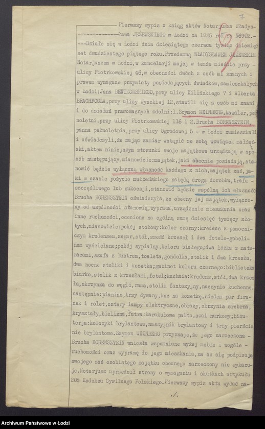 Obraz 9 z jednostki "Szymon Wajnberg, Mojsze – Icchok Wajnberg – wyrób towarów włokienniczych i skręcalni"