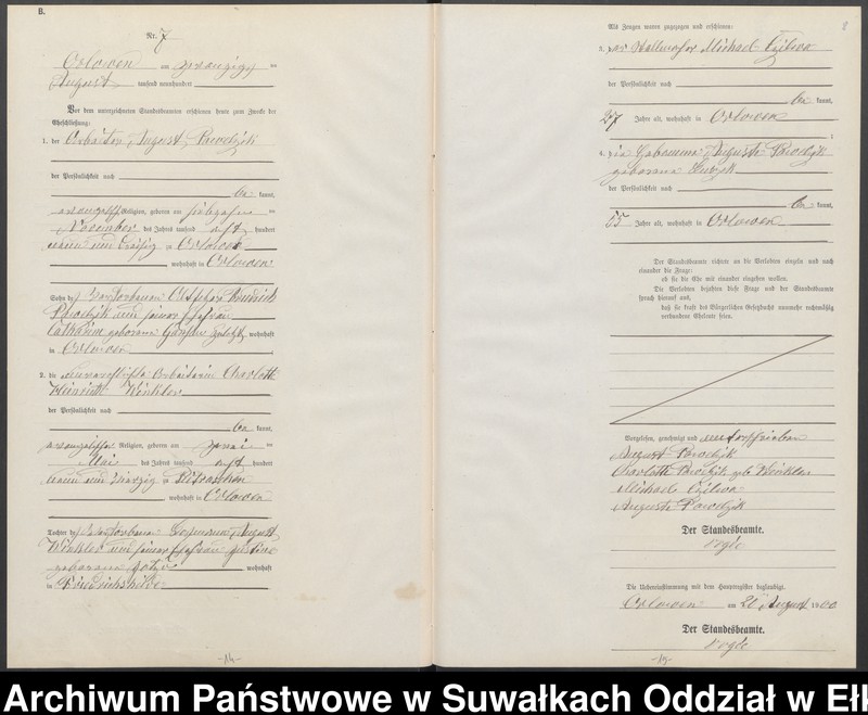 image.from.unit.number "Heiraths-Neben-Register des Preussischen Standes-Amtes Orlowen Kreis Loetzen"
