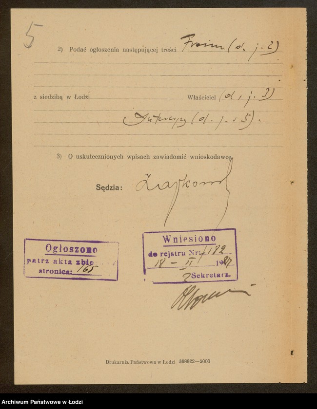 Obraz 7 z jednostki "Froim Borenstein – kupno i sprzedaż surowców i manufaktury"