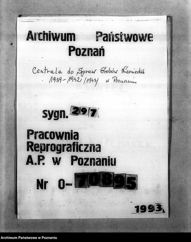 Obraz 1 z jednostki "Korespondencja w sprawie miejscowych Niemców, którzy zginęli w 1939 roku A - K"