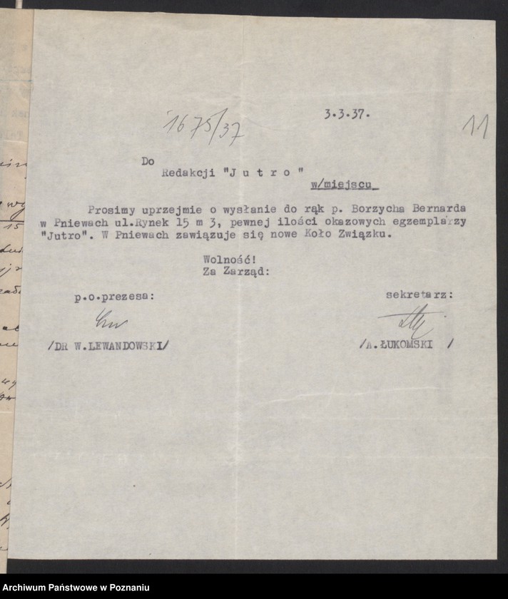 Obraz 16 z jednostki "Szamotuły - akta delegata powiatowego."