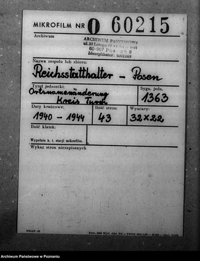 Obraz 2 z jednostki "Ortsnamenänderung Kreis Turek"