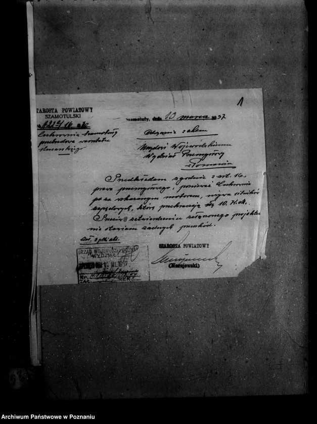 Obraz 5 z jednostki "Zatwierdzenie zakładu przemysłowego /warsztatu ślusarskiego/ firmy cukrownia szamotulska Spółka z o. o. Szamotuły"