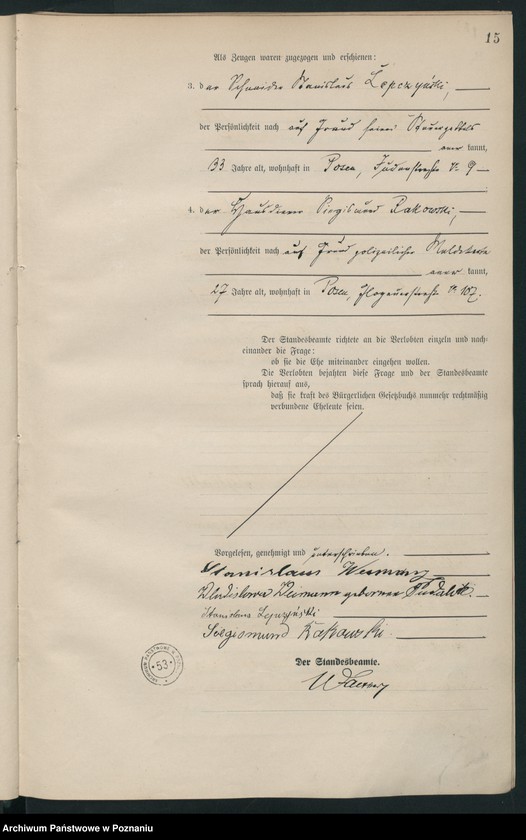 Obraz 16 z jednostki "Księga miejscowa małżeństw tom I [Rejestr główny małżeństw]"