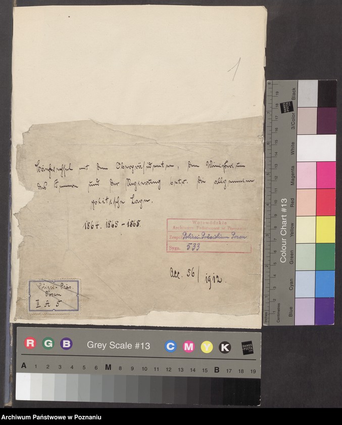 image.from.unit.number "Briefwechsel mit dem Oberpräsidenten, dem Ministerium des Innern und der Regierung betr. die allgemeine politische Lage"