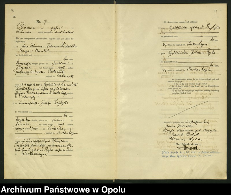 image.from.unit.number "Urząd Stanu Cywilnego Bierawa Księga małżeństw rok 1907-09"