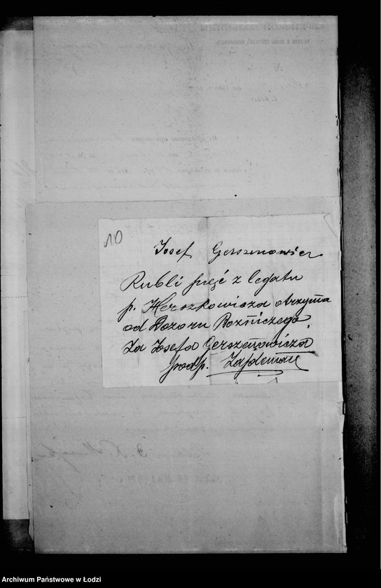 Obraz 14 z jednostki "Akta dotyczące zapisu R. H. Herszkowicza"