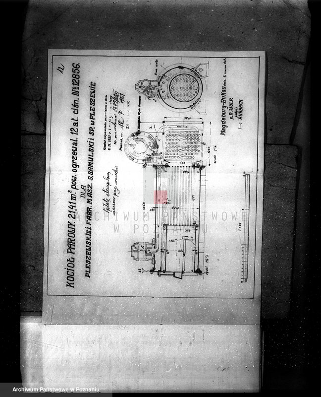 Obraz 17 z jednostki "Pleszewska Fabryka Maszyn S. Samulski i Spółka Pleszew nr fabr. kotła 12826 nr woj. kotła 4986"