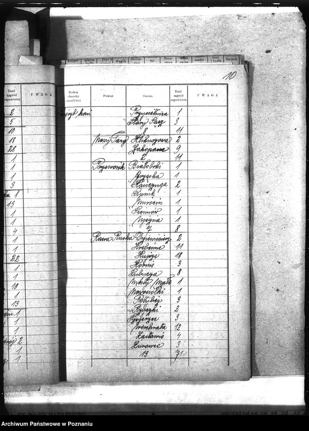 Obraz 16 z jednostki "Wykaz zaraźliwych chorób zwierzęcych Galicja"