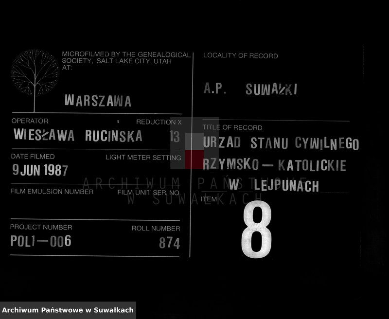 Obraz 1 z jednostki "Kniga Duplikat Rodivšichsja Brakosočetavšichsja i Smerti Lejpunskago Rimsko.- Katoličeskago Prichoda za 1883 god"